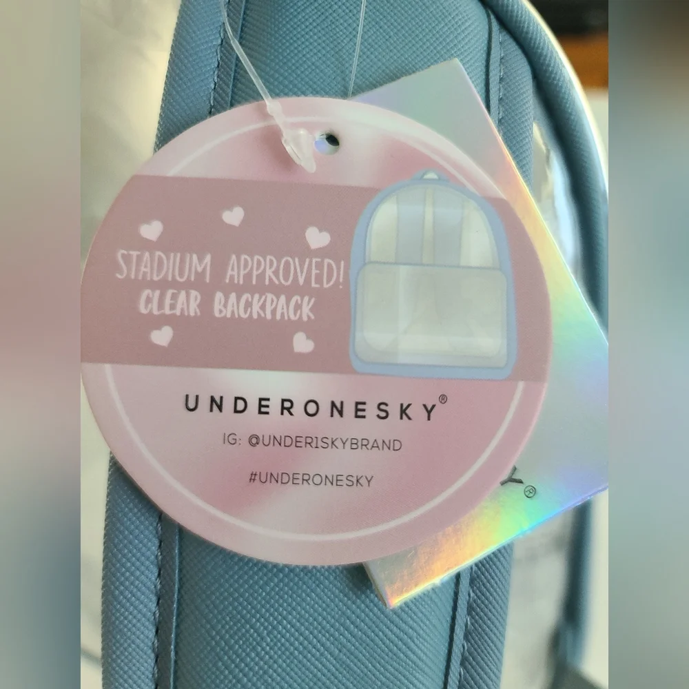 Under One Sky Clear Backpack Blue Trim